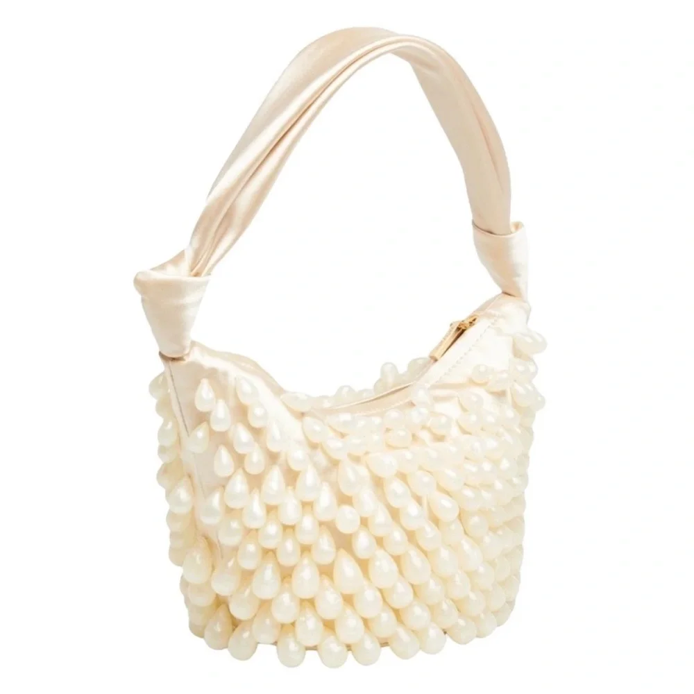 🌺🎉HP🌺 NWT Cult Gaia Gia Satin Shoulder Bag Ivory - Picture 13 of 16